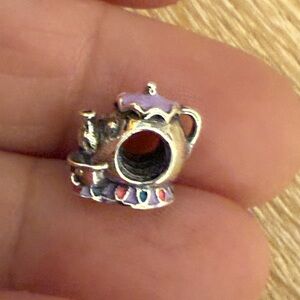 Silver and Pink Teapot Charm